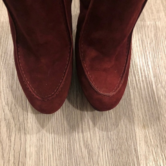ABEL MUNOZ Zeminar Burgundy Suede Heel Ankle Boots Size 37 - Picture 5 of 8